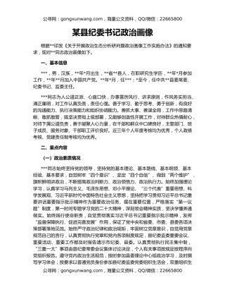 某县纪委书记政治画像