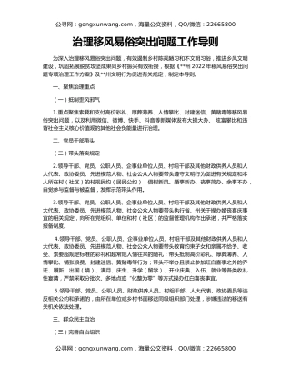 治理移风易俗突出问题工作导则
