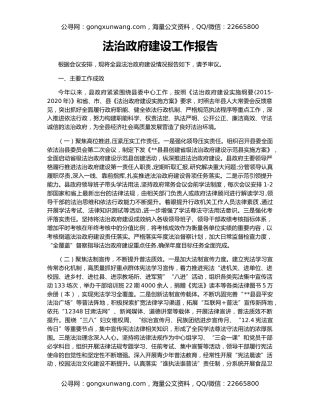 法治政府建设工作报告