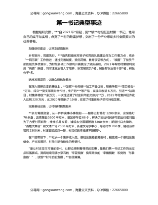 第一书记典型事迹