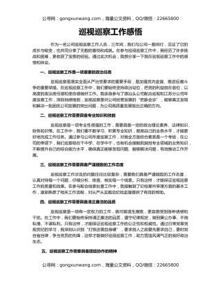 巡视巡察工作感悟