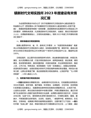 镇新时代文明实践所2023年度建设有关情况汇报