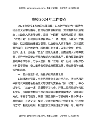 高校2024年工作要点