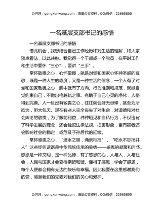 一名基层支部书记的感悟