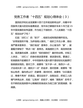 党务工作者“十四五”规划心得体会（3）