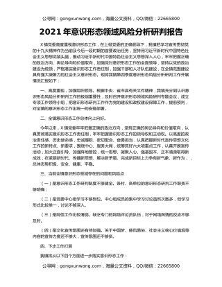 2021年意识形态领域风险分析研判报告