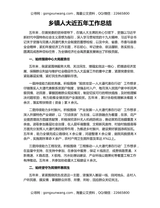 乡镇人大近五年工作总结