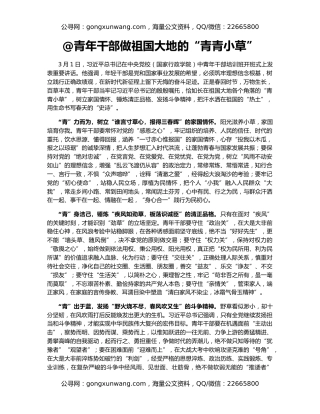 @青年干部做祖国大地的“青青小草”