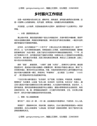 乡村振兴工作综述（2）