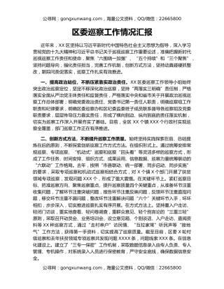 区委巡察工作情况汇报27490
