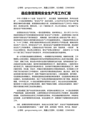 县应急管理局安全生产月工作汇报