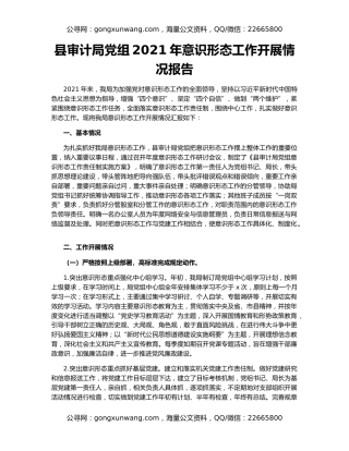 县审计局党组2021年意识形态工作开展情况报告