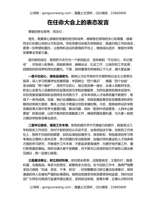 在任命大会上的表态发言