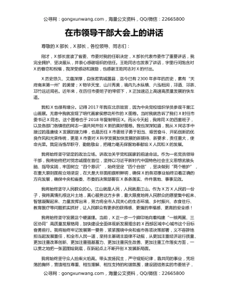 在市领导干部大会上的讲话