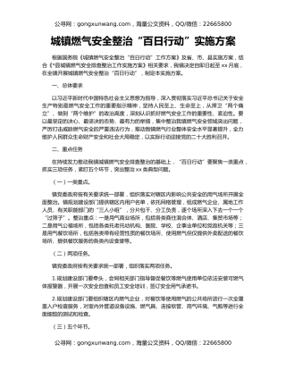 城镇燃气安全整治“百日行动”实施方案（2）