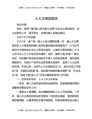 人大主席团报告