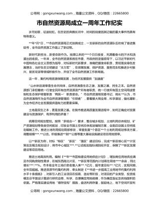 市自然资源局成立一周年工作纪实
