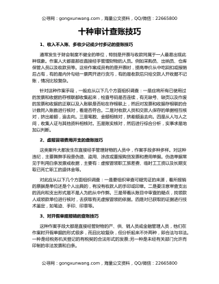 十种审计查账技巧