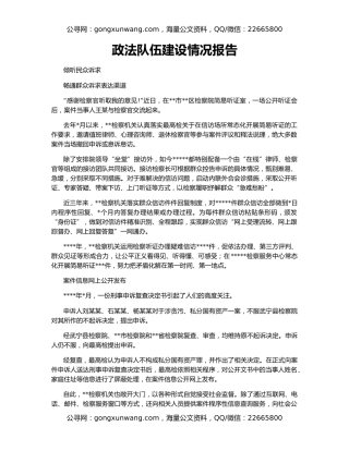 政法队伍建设情况报告