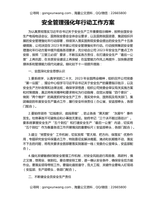 安全管理强化年行动工作方案
