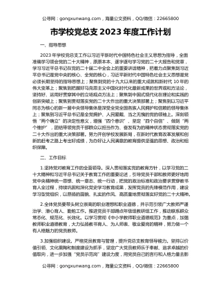市学校党总支2023年度工作计划