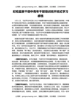 纪检监察干部中青年干部培训班开班式学习感悟