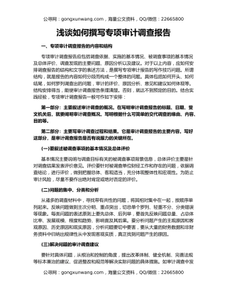 浅谈如何撰写专项审计调查报告（2）