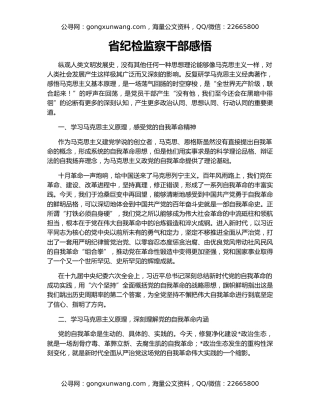 省纪检监察干部感悟