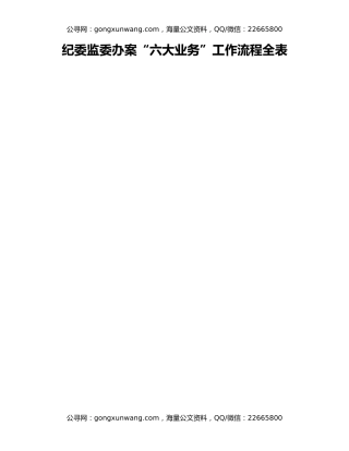 纪委监委办案“六大业务”工作流程全表