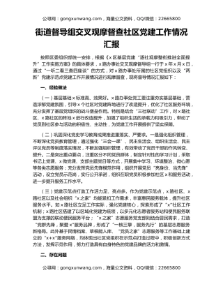 街道督导组交叉观摩督查社区党建工作情况汇报