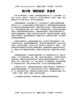 统计局“履职践诺”承诺书