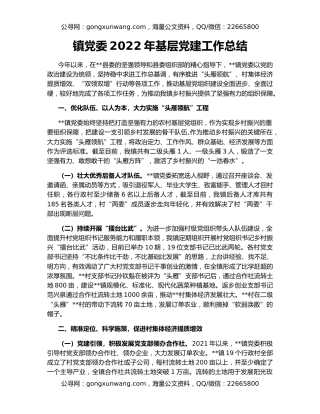 镇党委2022年基层党建工作总结