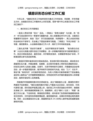 镇意识形态分析工作汇报