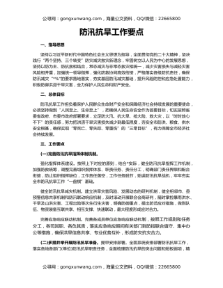 防汛抗旱工作要点