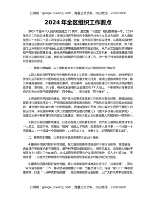 2024年全区组织工作要点