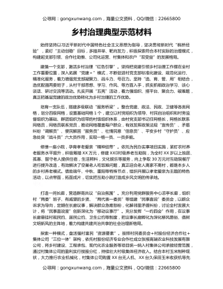 乡村治理典型示范材料