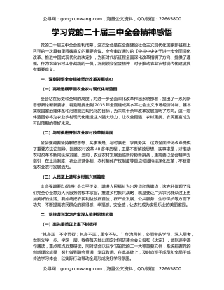 学习党的二十届三中全会精神感悟