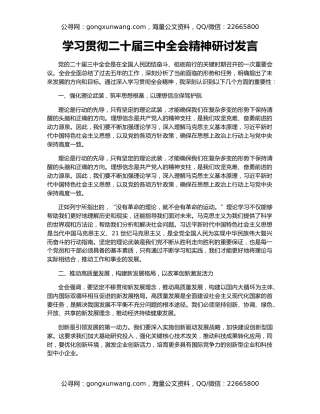 学习贯彻二十届三中全会精神研讨发言（2）