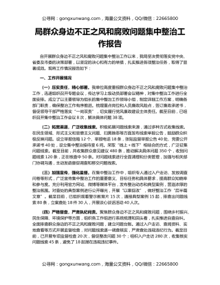 局群众身边不正之风和腐败问题集中整治工作报告