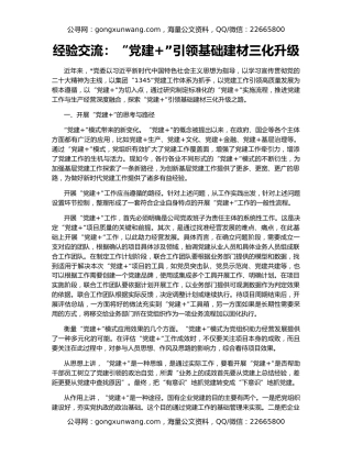 经验交流：“党建+”引领基础建材三化升级