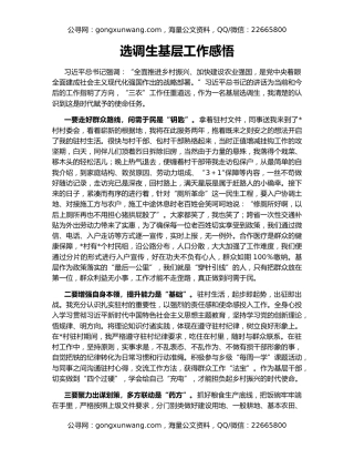 选调生基层工作感悟