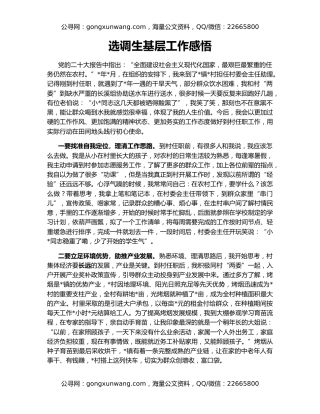 选调生基层工作感悟（2）