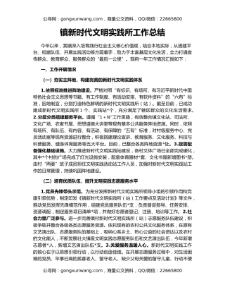 镇新时代文明实践所工作总结