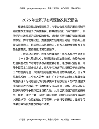 2025年意识形态问题整改情况报告