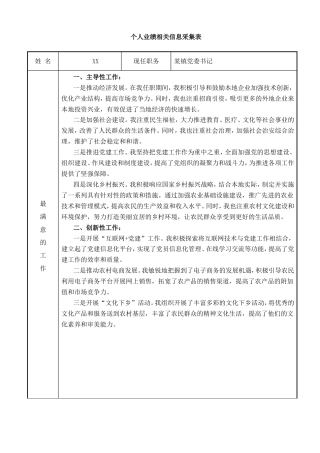 领导干部个人业绩相关信息采集表