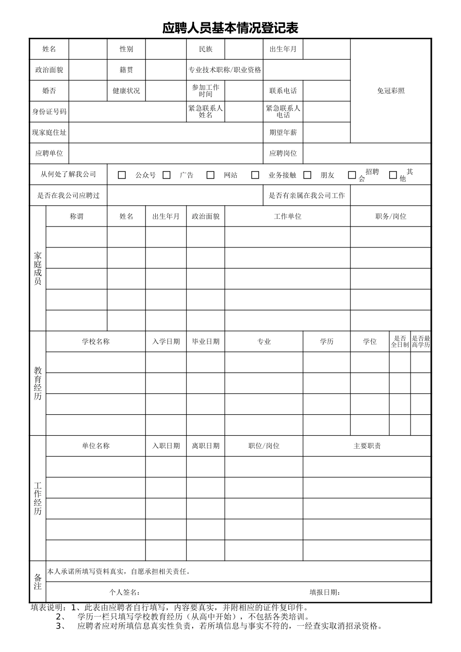 应聘人员基本情况登记表_第1页