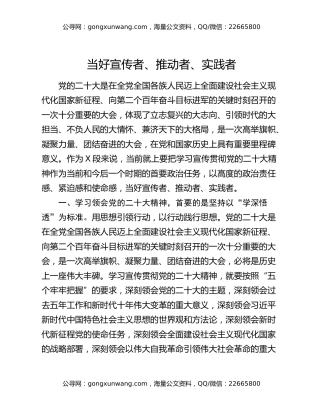 当好宣传者、推动者、实践者