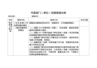 党建工作督查台帐