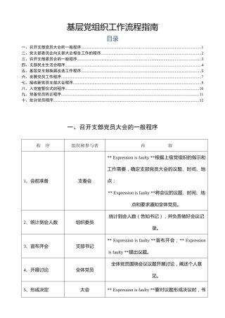 基层党组织工作流程图