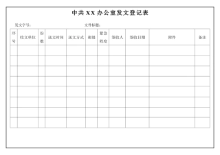 文件处理单+收发文记录模板